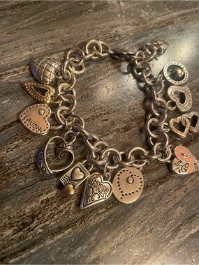 Brighton Breast Cancer Pink Love Joy Hope Respect Miracle Charm Bracelet